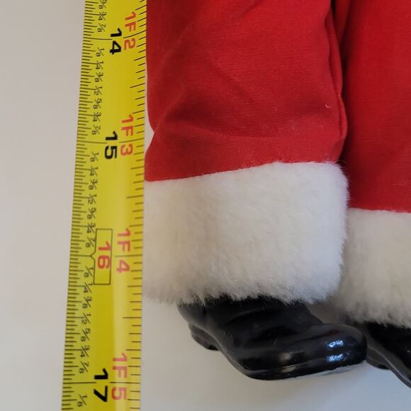 Vintage Porcelain Traditional Santa Claus Figure 16" Boots Toy Sack Holiday - Picture 14 of 14
